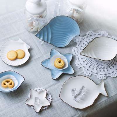 New product dinnerware porcelain dinner dish fish shape ceramic plate