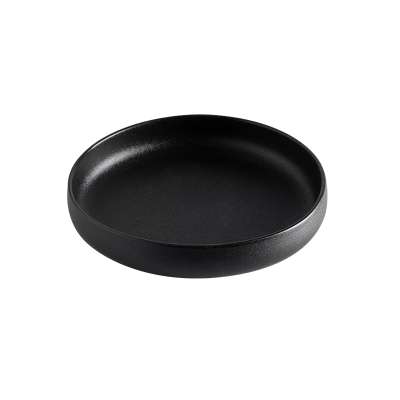 Modern design high quality black plates cast iron ceramic plate round platter